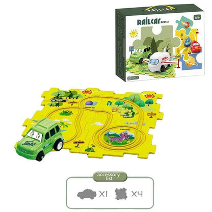 New Puzzle Set Children'S Toys Multi-Functional Railroad Car Mini Road Signs Diy Jigsaw Puzzle Toys Boys Girls Exquisite Gifts